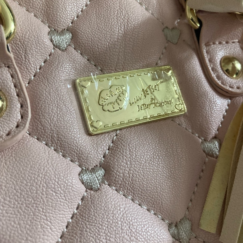 NWOT Betsey Johnson Pink Mini Bag with Gold Accents - Picture 11 of 16